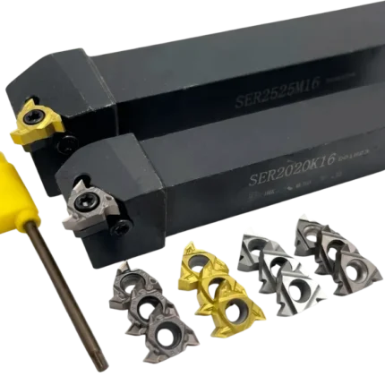 Porte plaquette de filetage extérieur SER pour inserts 22ER. Outil CNC robuste pour filetages de pas 3.5 de haute précision. Disponible en Tunisie.