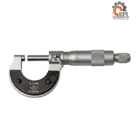 Micromètre d'extérieur professionnel 0-25mm série ECO précision 0,01mm sur fond blanc lumineux