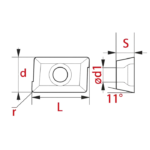 Plaquette APKT11T3 YBG205H ZCC-CT | Inox & Acier - Epi Industrie
